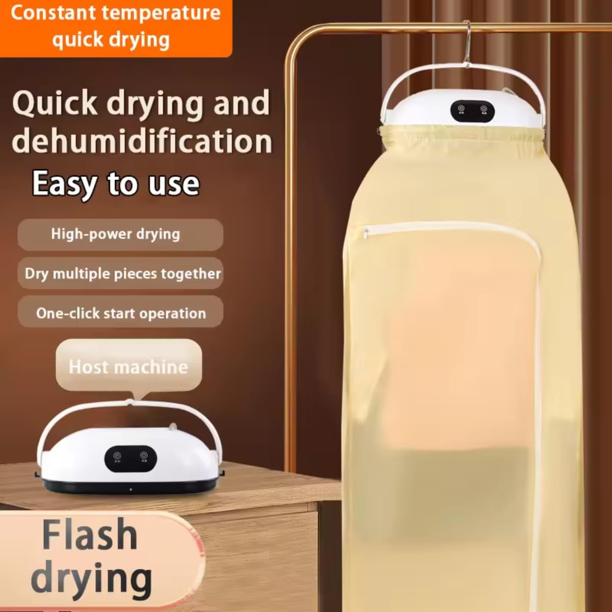 Compact Portable Clothes Dryer with Remote