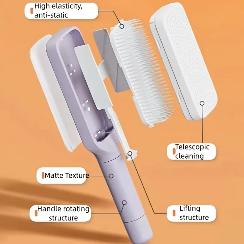 Retractable Self-Cleaning Hair Brush