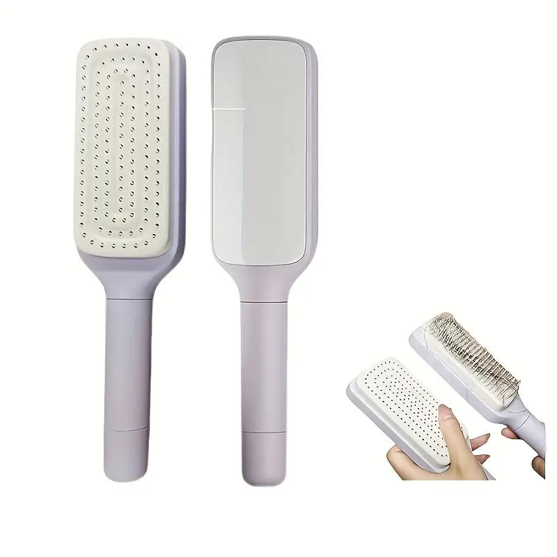 Retractable Self-Cleaning Hair Brush