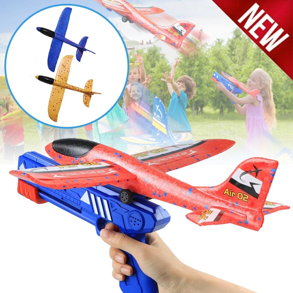 Airplane Launcher Toy – Foam Throwing Glider & Catapult Gun