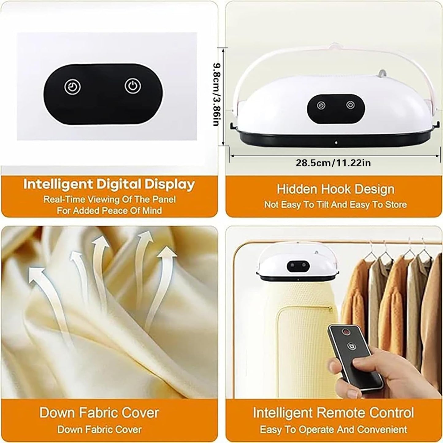 Compact Portable Clothes Dryer with Remote