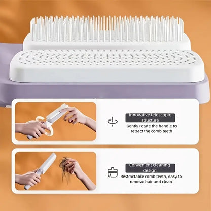Retractable Self-Cleaning Hair Brush