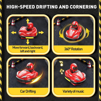 2 Pack Remote Control Bumper Cars | RC Ejecting Battle Toy for Kids